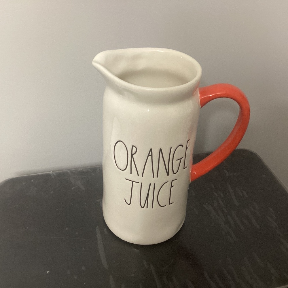 Rae Dunn orange juice pitcher